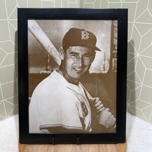 VINTAGE TED WILLIAMS FRAMED EXHIBIT‎ PHOTO BOSTON RED SOX TEDDY BALLGAME